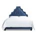 My Chic Nest Lexi Platform Bed Upholstered/Faux leather in Blue | 65 H x 80 W x 87 D in | Wayfair 557-10300-23-K