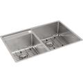 Elkay Crosstown 33" L x 21" W Double Basin Undermount Kitchen Sink Kit Stainless Steel in Gray | 9 H x 32.5 W x 20.5 D in | Wayfair