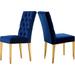 Willa Arlo™ Interiors Wilham Parsons Chair Upholstered/Velvet, Stainless Steel in Blue | 42 H x 20.5 W x 20.5 D in | Wayfair