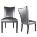 Everly Quinn Vinyl Contemporary Parsons Chair Faux Leather/Upholstered in Gray | 41 H x 21 W x 28 D in | Wayfair EYQN1102 38422354