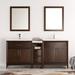 Winston Porter Nazya 72" Free-Standing Double Sink Bathroom Vanity Set w/ Mirror Wood/Ceramic in Brown | 33.4 H x 72 W x 18.3 D in | Wayfair
