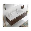 Ivy Bronx Kathiria 59" Wall-Mounted Single Bathroom Vanity w/ Mirror (Faucet Not Included) Wood/Plastic in Brown | 21.6 H x 59 W x 18.9 D in | Wayfair