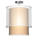 Seascape Lamps Lumiere 1 - Light Single Drum Pendant in White/Brown | 18 H x 16 W x 16 D in | Wayfair SL_LUM16_CHA