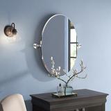 Gatco Café Modern Oval Bathroom Frameless Vanity Mirror in Gray | 26.5 H x 24 W x 2.25 D in | Wayfair 4419