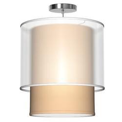 Seascape Lamps Lumiere 1 - Light Single Drum Pendant Metal in White/Brown | 32 H x 30 W x 30 D in | Wayfair SL_LUM30_CHA