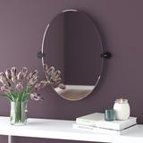 Gatco Latitude II Frameless Oval Wall Mirror | Bathroom Vanity Mirror, Glass in Black | 26.5 H x 24 W x 2 D in | Wayfair 4249MX