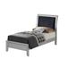 Glory Furniture Marilla Sleigh Bed Wood & /Upholstered/Faux leather in Gray | 52 H x 43 W x 84 D in | Wayfair G1503A-TB