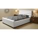 Lind Furniture Platform Bed Upholstered/Genuine Leather in Gray/White | 46 H x 88 W x 97 D in | Wayfair 403KB-Polar White