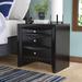 Latitude Run® Kim 3 Drawer Nightstand Wood in Black/Brown | 22.5 H x 22.5 W x 16.75 D in | Wayfair LTRN1473 27748809