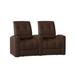 Red Barrel Studio® Chrysander 71" Wide Home Theater Seating w/ Cup Holder Microfiber/Microsuede in Brown | 44 H x 71 W x 42 D in | Wayfair