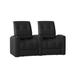 Red Barrel Studio® Chrysander 71" Wide Home Theater Seating w/ Cup Holder Microfiber/Microsuede in Black | 44 H x 71 W x 42 D in | Wayfair