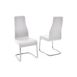 Orren Ellis Blalock Leather Side Chair Upholstered/Genuine Leather in White | 40.5 H x 17.3 W x 16.2 D in | Wayfair OREL8982 41442056