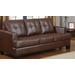Red Barrel Studio® 85.75" Faux Leather Square Arm Sofa Bed Faux Leather/Wood in Brown, Size 35.75 H x 85.75 W x 37.75 D in | Wayfair