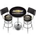Trademark Global Chevrolet Game Room Combo 3 Piece Pub Table Set Wood/Metal in Black/Brown/Gray | 42 H in | Wayfair GM9900