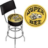 Trademark Global Dodge Super Bee Swivel 31" Bar Stool Upholstered/Metal in Gray/Yellow | 41.75 H x 20 W x 20 D in | Wayfair DGE1100-BEE