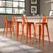 Williston Forge Gaikwad Solid Wood Counter & Bar Stool Wood/Metal in Orange | Counter Stool (26" Seat Height) | Wayfair