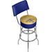 Trademark Global NBA Swivel 31" Bar Stool Upholstered/Metal in Gray/Yellow | 41.75 H x 20 W x 20 D in | Wayfair NBA1100-GS-C15