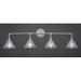 Williston Forge Eilif 4-Light Vanity Light in Gray | 11 H x 43.5 W x 9.75 D in | Wayfair WLFR1950 39880470