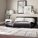 George Oliver Partone Platform Bed Upholstered/Faux leather in Black | 28 H x 75 W x 90 D in | Wayfair WLGN8377 37934440