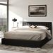 Ivy Bronx Frankel Tufted Low Profile Platform Bed Upholstered/Faux leather in Black | 38.7 H x 70 W x 83.5 D in | Wayfair