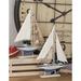 Breakwater Bay Yesayi Carved Edges Sailing Model Boat Wood in Blue/Brown/White | 20 H x 2 W x 13 D in | Wayfair BCHH8255 41960457