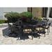 Bayou Breeze Maccharles 10 Piece Outdoor Dining Set w/ Cushions Metal in Brown | 29 H x 100 W x 70 D in | Wayfair BBZE3830 42412949