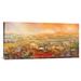 Global Gallery 'Villaggio delle Colline' by Tebo Marzari Painting Print on Wrapped Canvas in Green/Orange/Red | 12 H x 24 W x 1.5 D in | Wayfair