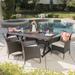 Breakwater Bay Nevis Rectangular 6 - Person 70.5" Long Outdoor Dining Set w/ Cushions Metal/Wicker/Rattan in Brown | Wayfair BKWT4521 45241486