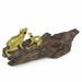 August Grove® Kaufman Polyresin Frogs Sit on the Log Figurine Resin in Brown/Green | 2.6 H x 5.6 W x 1.8 D in | Wayfair