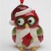 August Grove® Owl Holding a Stocking Hanging Figurine Ceramic/Porcelain in Red/White | 2.75 H x 2.125 W x 1.875 D in | Wayfair AGTG1314 41615130