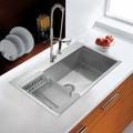 AKDY Drop-In 33-in x 22-in Brushed Stainless Steel Single Bowl 1-Hole Kitchen Sink Stainless Steel in Gray | 9 H x 22 D in | Wayfair KS0101