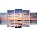 Design Art 'Dramatic Sky at Sunset on Isle of Iona' 5 Piece Photographic Print on Metal Set Canvas in Blue | 32 H x 60 W x 1 D in | Wayfair