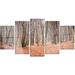 Design Art 'Leaves in the Thick Fall Forest' 5 Piece Photographic Print on Metal Set Canvas in Brown/Green | 32 H x 60 W x 1 D in | Wayfair