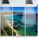 Design Art 'Beautiful Greek Beach of Sea' 3 Piece Photographic Print on Metal Set Canvas in Blue | 28 H x 36 W x 1 D in | Wayfair MT14684-3P