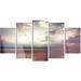 Design Art 'Dark Sunset w/ Dramatic Sky' 5 Piece Photographic Print on Set 32.0 H x 60.0 W x 1.0 D in brown/pink/redCanvas in Purple | Wayfair