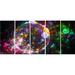 Design Art 'Multi-Color Fractal Spherical Bubbles' Graphic Art Print Multi-Piece Image on Canvas in Black/Green/Pink | 28 H x 60 W x 1 D in | Wayfair