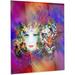 Design Art Abstract 'Colorful Tiger & Woman Face' Graphic Art on Metal in Blue/Indigo | 28 H x 12 W x 1 D in | Wayfair MT13409-12-28