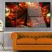 Design Art 'Abstract Fractal Flower' 4 Piece Graphic Art on Metal Set Canvas in Orange | 28 H x 48 W x 1 D in | Wayfair MT14895-271