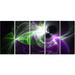 Design Art 'Glowing Purple Green Plasma' Graphic Art Print Multi-Piece Image on Canvas in Black/Green/Indigo | 28 H x 60 W x 1 D in | Wayfair