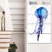 Design Art 'Dark Jellyfish Watercolor' 4 Piece Graphic Art on Metal Set Canvas in Blue | 48 H x 28 W x 1 D in | Wayfair MT13343-271V