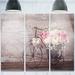 Design Art 'Ranunculus Flowers in Bicycle Vase' 3 Piece Photographic Print on Metal Set Canvas in Gray | 28 H x 36 W x 1 D in | Wayfair MT14213-3P