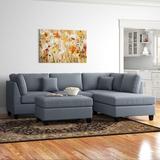 Gray Sectional - Latitude Run® Hemphill 104" Wide Reversible Sofa & Chaise w/ Ottoman Polyester | 35 H x 104 W x 75 D in | Wayfair