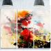 Design Art 'Roses & Sunny Day Watercolor' 3 Piece Painting Print on Metal Set Canvas in Red | 28 H x 36 W x 1 D in | Wayfair MT14945-3P