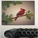 Design Art 'Red Paper Quilling of Cardinal Bird' Graphic Art Print on Wrapped Canvas in Gray/Green/Red | 8 H x 12 W x 1 D in | Wayfair PT15477-12-8