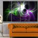 Design Art 'Glowing Purple Green Plasma' Graphic Art Print Multi-Piece Image on Canvas in Green/Indigo | 28 H x 48 W x 1 D in | Wayfair PT16028-271