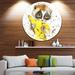 Design Art 'Lemur Eating Banana Graphics Art' Painting Print on Metal in Brown/Green/Yellow | 23 H x 23 W x 1 D in | Wayfair MT6061-C23