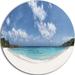 Design Art 'Majestic Seychelles Beach Panorama' Photographic Print on Metal in Blue/White | 23 H x 23 W x 1 D in | Wayfair MT11780-C23