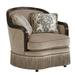 Barrel Chair - Lark Manor™ Amitava 101.6Cm Wide Barrel Chair Linen/Wood/Polyester/Other Performance Fabrics in Brown/Gray | Wayfair