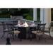 Astoria Grand Melchior 7-Piece Patio Propane Fire Pit Dining Set w/ Cushions and 60" Round Fire Pit Dining Table Metal | Wayfair ARGD3349 43078178