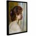 Astoria Grand 'Head Of A Young Woman, Late 19th Century' by Pierre Renoir Framed Painting Print Canvas in Brown | 10 H x 8 W x 2 D in | Wayfair